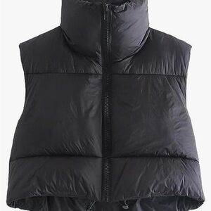 Cropped High Neck Vest